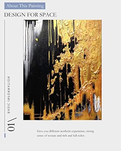 ZZCPT moderna apstraktna umjetnička djela pejzažno ulje, apstraktno slikarstvo sa zlatnim listovima,