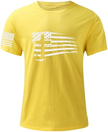 Miashui majice s rukavima za muškarce muške ljetne dane nezavisnosti Moda Casual štampana majica kratka Petite