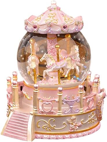 Liuzh Carousel Crystal Ball Princess Music Box ukrasi koje Drže sniježne oktave Box Girls Rođendanski
