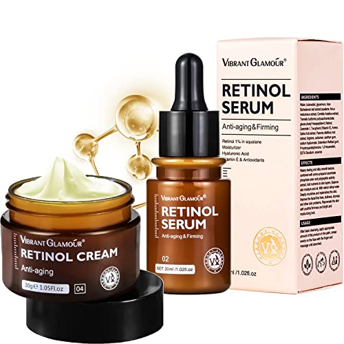 KKLM Retinol Anti Aging face Cream & suština, Vibrant Glamour Aging, krema, anti-aging Firming