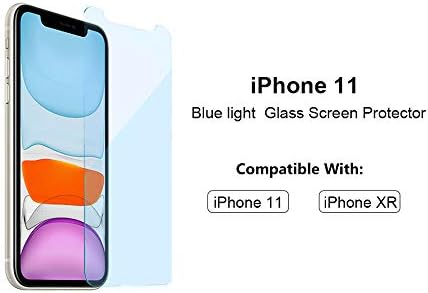 Stakleni zaštitnik ekrana za iPhone 11/iPhone XR 6.1 inčni 3-Paket, Cfonewx Anti Blue Light kaljeno