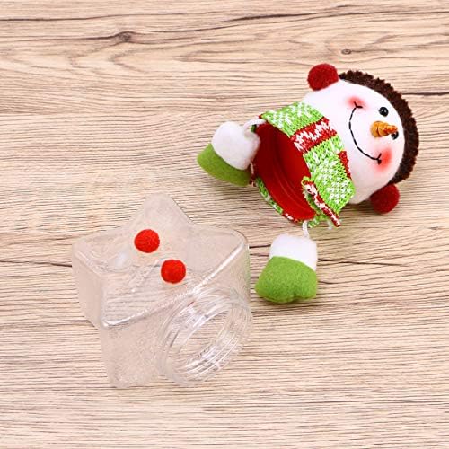 NUOBESTY Božić candy Jar sa snjegović Doll Clear Star u obliku poklon kutija bočica kanister štap