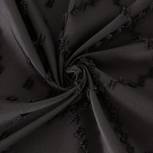 Siiluminisoy black extra dugi boho tuš za zavjese tkanine za zavjese od tkanine 72 'x 84' Tufted