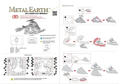 Metalne zemlje fascinacije Star Trek Klingon Vor'cha 3d metalni model komplet sa pincetom