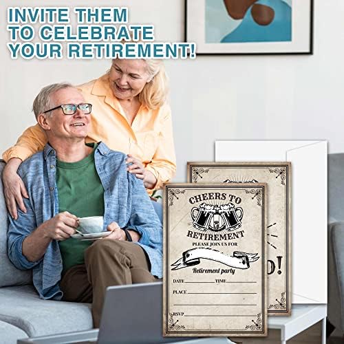 Disfuko pozivnice za umirovljenje, retro vintage pozivnice za penziju za muškarce, žene, medicinske