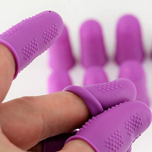 Štitnici prstiju [Flex serija-12-pakovanje] Silikonski Neprianjajući poklopci prstiju | ljubičasti