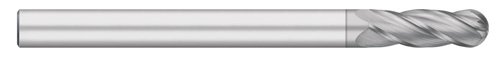 Titan TC98508 čvrsti karbidni krajnji mlin, izuzetno duga dužina, 4 flauta, kuglasti nos, spirala od