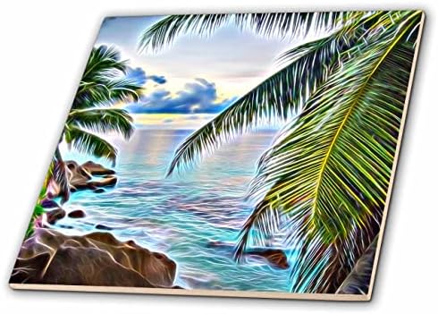 3drose pogled na more kroz sliku Palme svetlosnih infuzijskih pločica