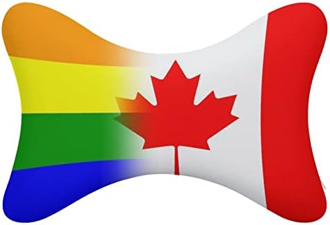 LGBT Pride kanadska zastava Jastuk od 2 nosača za glavu za glavu u obliku kostiju jastuci za putni automobil