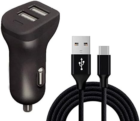 Sweet Tech Car Charger 2.4a crni adapter Dual priključak USB lakši cigareta + crni tip-c kabel za Vertex