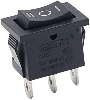 1pcs kcd1 mala crna crna 3 pin / 6 pin uključena / isključena / na rocker prekidaču AC 6A / 250V10A /