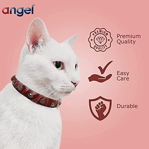 Angel, atinski crveni vještački dijamant elastična lomljiva kožna kragna za mačke, 12 x 1/2, oslobađanje