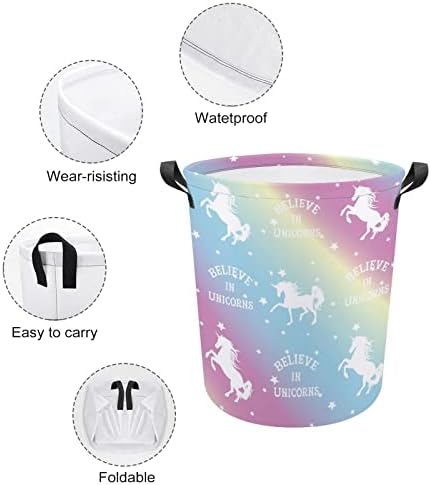Magic Unicorn sa Star Sklopivom košarom za pranje rublja Vodootporna kočića za pohranu kante s ručkom