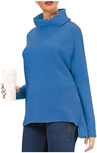 Ženski džemper sa kapuljkom narez V- Izrez labav paušani duks u boji Turtleneck dugi rukav