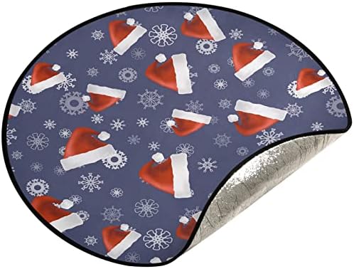 Visesunny Christen Tree Mat sretan božićni crveni šešir i pahuljica stalka za snježne pahulje prostirke