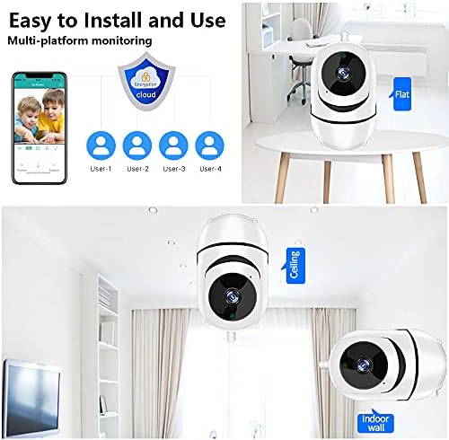 Sigurnosno kamera Podofo 1080p WiFi kamera za kućne ljubimce 360 ​​stepeni sa aplikacijom, noćni