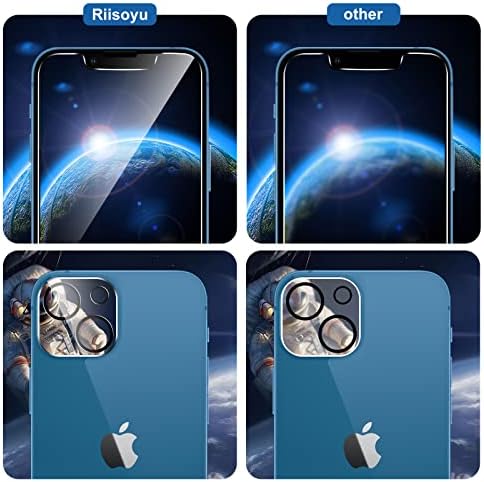 Riisoyu [3+3 pakovanje kompatibilno sa iPhoneom 13 Clear zaštitnik ekrana, 3 pakovanja filma od kaljenog stakla