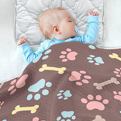 Swaddle pokrivače Mač Mačji otisci pamučni pokrivač za dojenčad, primanje pokrivača, lagana mekana prekrivačica