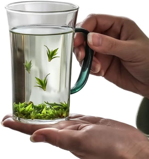 Lemail WIG zeleni čaj stakleni čaše Žene sa ručkom pitkom vodom za pitku vodu Ljetni čaj za čaj Kućna trajna