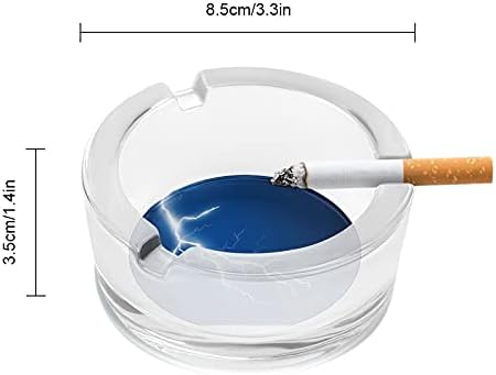 Munja i grmljavinski vijak Moderni okrugli stakleni ladici za pepeo prijenosni ukrasni cigareti za cigarete
