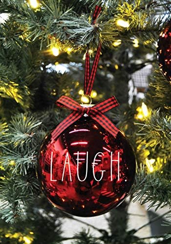Rae Dunn Božićni ukrasi-Set od 3 Crvene staklene kugle-uživo, smijeh, ljubav - 100mm / 3.94 inčni