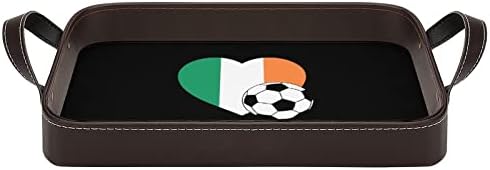 Ljubav Irska Soccer Kožna ukrasna ladica Personalizirani organizator skladištenja ladice sa ručkama