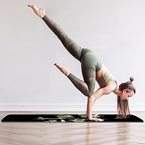 Debela neklizajuća Vježba & amp; fitnes 1/4 prostirka za jogu sa OMG crnim printom za Yoga Pilates & amp;