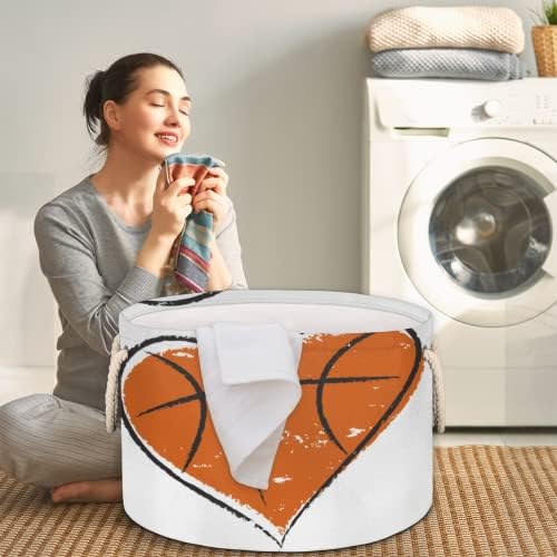 Košarka u obliku srca Velike okrugle košare za skladištenje basketa za pranje rublja sa ručkim košarom