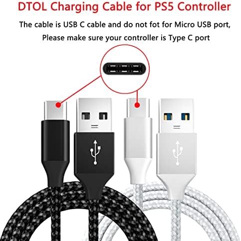 Dtool kabl za punjenje za Nintendo prekidač PS5 kontroler, zamjena USB C kabela najlonska pletenica