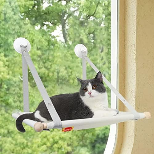 Funyou mačka viseća mreža prozorsko sjedište od punog drveta čvrst okvir za mačke prozor smuđ sklopivo skladište