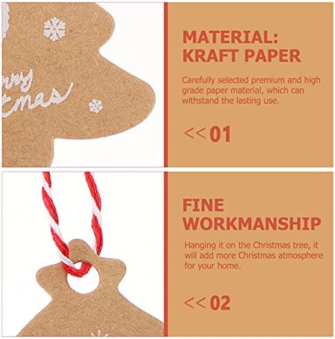 BESPORTBLE Vintage Decor Kraft papir poklon oznake božićno drvo papir Ornament DIY Advent Kalendar