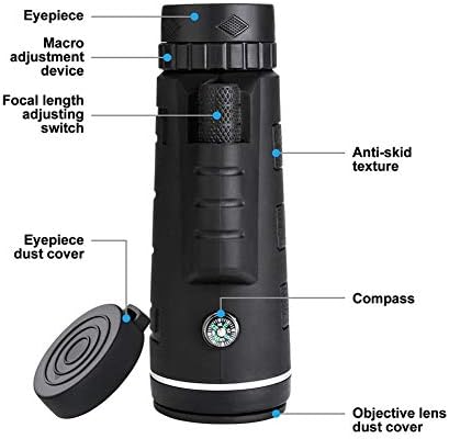 Nuojie teleskop prijenosni Monokularni kompas sa optičkim objektivom 40x60 + stativ + univerzalni držač za mobilni