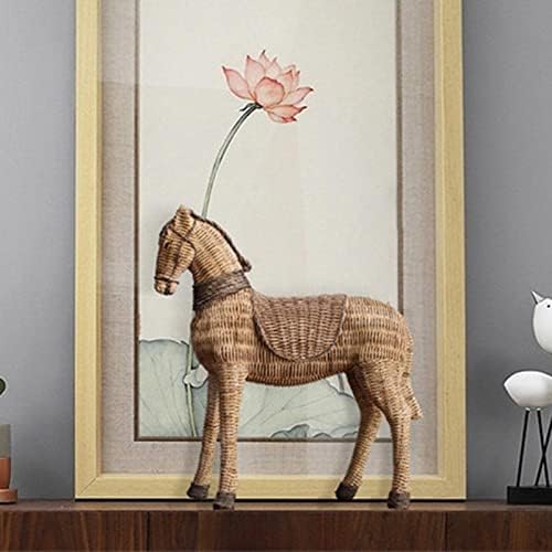 LUWADO Collectables Home dekoracije,skulpture, Retro imitacija ratana konj Kip figura zanati smola ukrasi