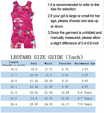 rainbowsnow paket Hotpink jednorog gimnastika triko za djevojčice male djece veličine 6-7 godina
