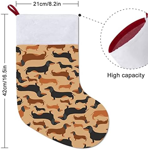 Retro jazavčasti uzorak božićne čarape za čarape sa plišanim kaminom visi za Xmas Tree Home Decor