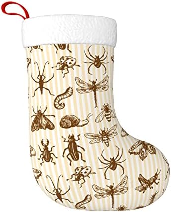 Yuyuy Dragonfly Butterfly insekt uzorak božićne čarape za odmor Kamin Vješanje čarapa 18 inča