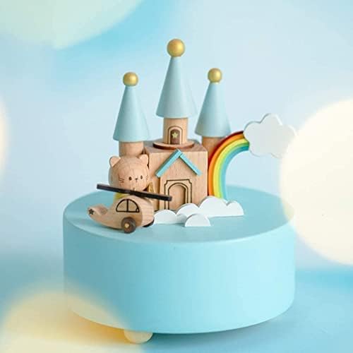 Luvadu Glazbeni pokloni Rainbow Castle Music Box 3D Drveni isklesani mehanizam Windup Musical Box sa mački