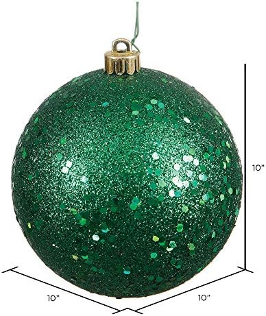 Vickerman N592542DG Glitter Ball Ornament sa otpornim na lomljenje UV, prethodno izbušeni poklopac