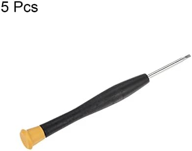 Uxcell 5pcs Precizni prorezni odvijač, 2 mm ravna glava sa okretnim poklopcem za gledanje naočala Elektronika