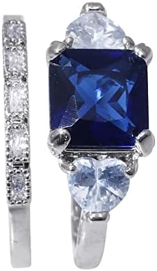 2023 Novi plavi nakit moda za žene okrugli prsten angažirani kamen cirkon nakit prsten svijetlim