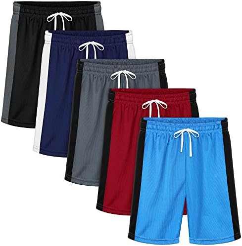 Resinta 5 Pack Boys 'Mesh Athletic Shorts Boys Trkene kratke hlače Brze suho sportske šorc
