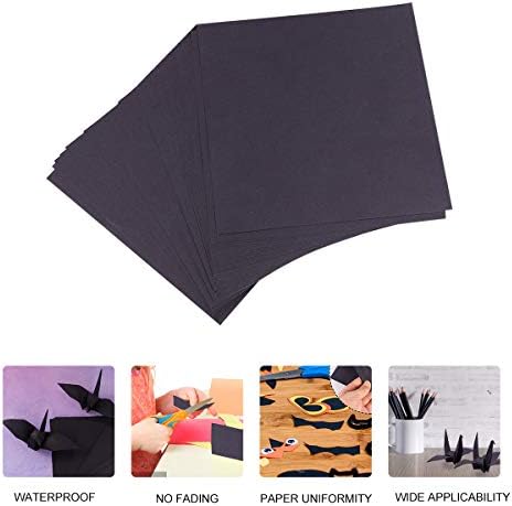 Crni posteljini 100pcs crni origami papir kvadratni preklopni papir DIY ručno papir za papir papir za podizanje