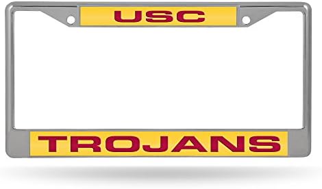 NCAA USC Trojans - Žuti umetak laserski rez intaid Standardni standardni kromiran okvirni okvir