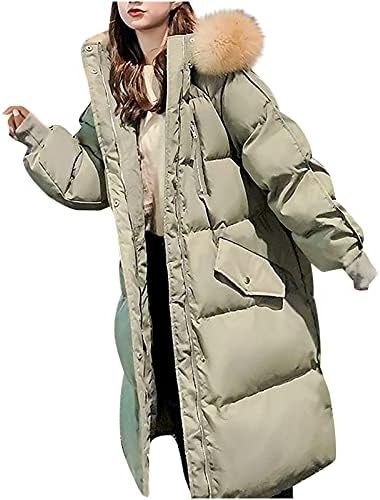 Jakne za žene zimski topli pamučni kaputi modni dugački prevelizirani plišani kapuljač prema dolje jakne