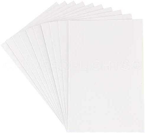 10 pakovanja - Cleverdelights 8 x 12 pjenaste listove - bijeli - veliki samoljepljivi obrtni listovi