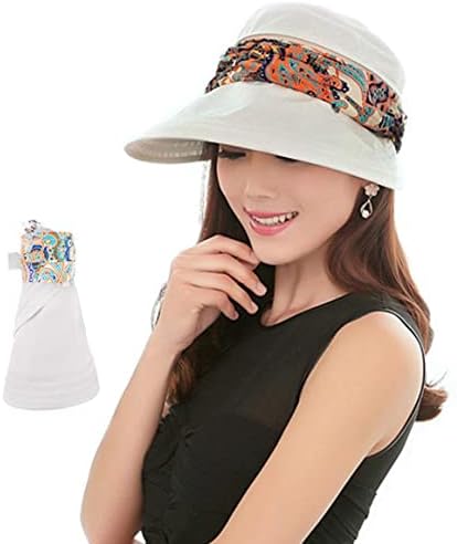Ženski šešir za sunčanje sa odvojivim krunom i šalkom za vrat za zaštitu od sunca, štitnik za zaštitu od sunca