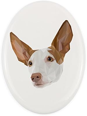 Ibizan Hound, nadgrobna keramička ploča sa likom psa, geometrijska