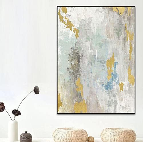 JFNISS apstraktne uljane slike - ručno oslikana vertikalna platnena zidna Umjetnost-zlato za dnevni boravak dekor