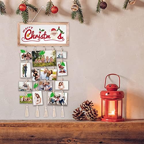 GiftAmaz seoska kuća Božić okviri za slike kolaž sa 14 izmjenjivih izreka, viseći Foto displej