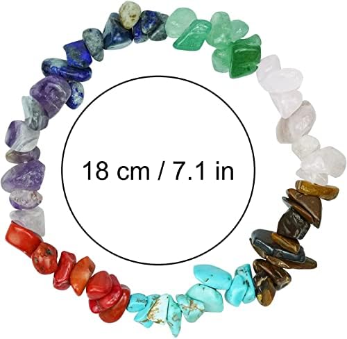10 Real Chakra Crystals i ljekovito kamenje 3 Reiki Stretch narukvice s vrećicom za pohranu